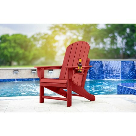 Dura Patio Heavyduty Adirondack Chair, Red Heavyduty Red